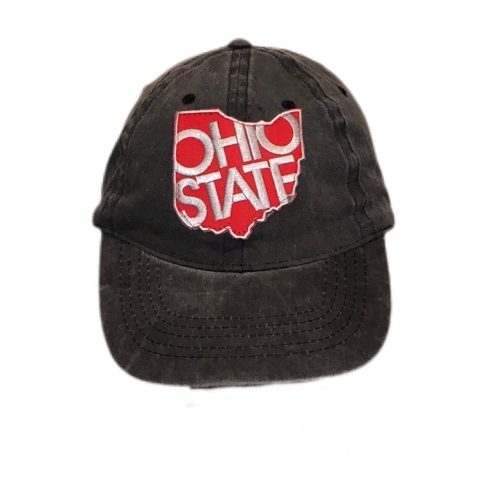 Washed Grey Baseball Hat W/ Ohio State Patch